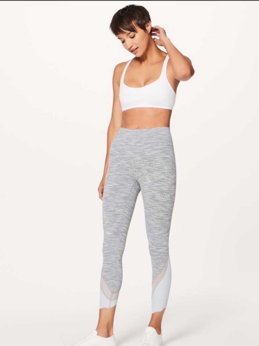 LULULEMON Special Edition Scallop Wunder Under Crop | 6 | Silver Spoon
